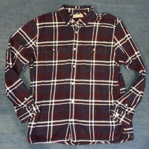 Everlane Men's Plaid Button-Down Shirt in Navy, Burgundy & White